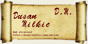 Dušan Milkić vizit kartica